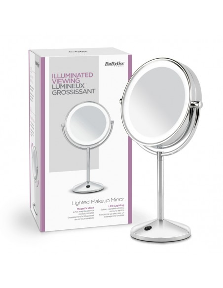 SPECCHI COSMETICI: vendita online BaByliss 9436E specchietto per trucco Libera installazione Rotondo Stainless steel in offerta
