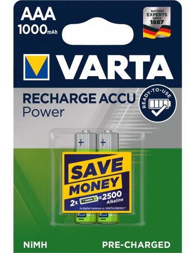 BATTERIE: vendita online Varta Rech. Accu Power AAA 1000mAh BLI 2 in offerta
