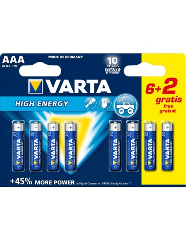 BATTERIE: vendita online Varta Longlife Power AAA BLI 8 (6+2) in offerta