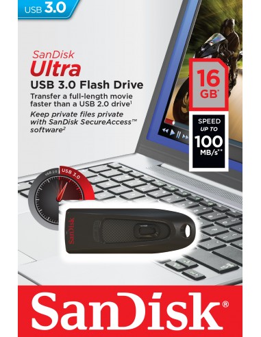 CHIAVETTE USB: vendita online SanDisk Ultra unità flash USB 16 GB USB tipo A 3.2 Gen 1 (3.1 Gen 1) Nero in offerta