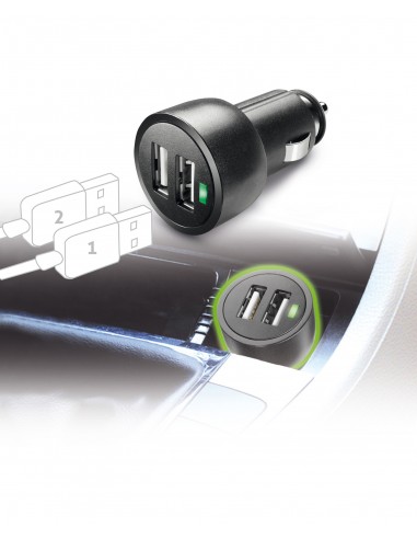 CARICABATTERIE: vendita online Cellularline USB Car Charger Dual Ultra - Fast Charge Universale Caricabatterie veloce a 15W p...