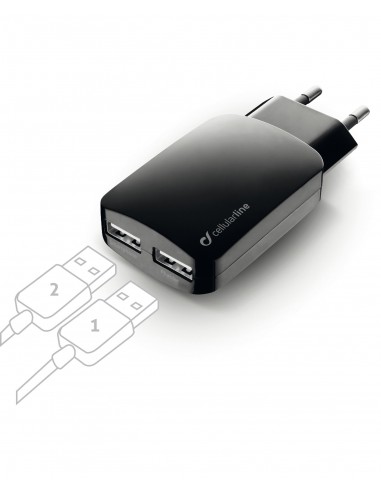 CARICABATTERIE: vendita online Cellularline USB Charger Dual Ultra - Fast Charge Universale Caricabatterie veloce a 15W per d...