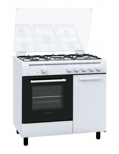 Techlife TLCK96FGGEB cucina Gas Bianco in offerta su Overly