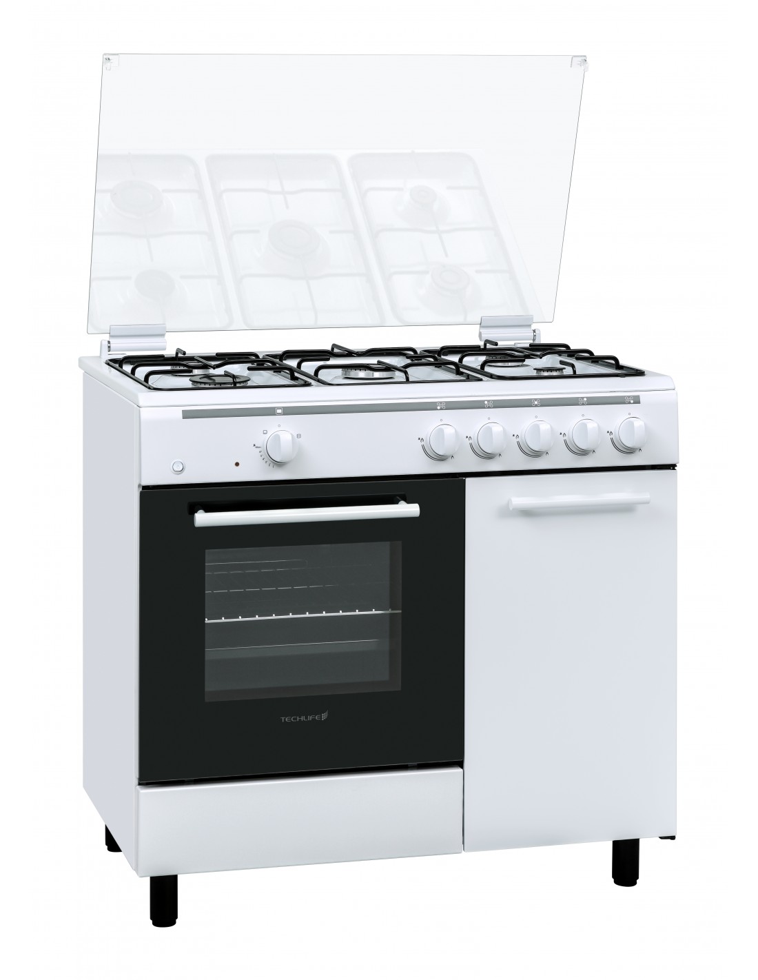 Techlife TLCK96FGGEB cucina Gas Bianco in offerta su Overly