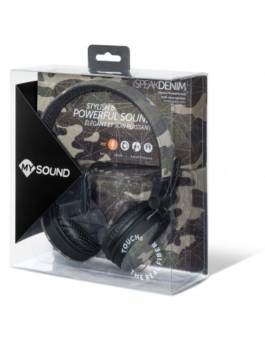 CUFFIE WIRELESS: vendita online Meliconi MySound Speak DENIM Auricolare Cablato A Padiglione Musica e Chiamate Mimetico in of...