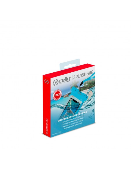 COVER E CUSTODIE SMARTPHONE: vendita online Celly SPLASHBAG20LB custodia per cellulare 16,5 cm (6.5") Cover Blu in offerta