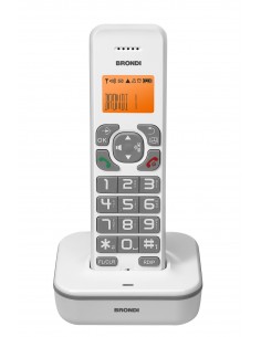 TELEFONI CORDLESS: vendita online Brondi Bravo Star Telefono DECT Identificatore di chiamata Grigio, Bianco in offerta