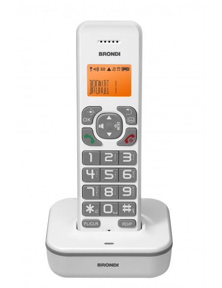 TELEFONI CORDLESS: vendita online Brondi Bravo Star Telefono DECT Identificatore di chiamata Grigio, Bianco in offerta
