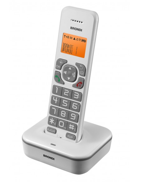 TELEFONI CORDLESS: vendita online Brondi Bravo Star Telefono DECT Identificatore di chiamata Grigio, Bianco in offerta