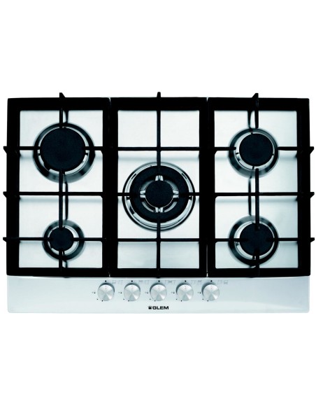 PIANI COTTURA A GAS: vendita online Glem Gas GT755HIX piano cottura Stainless steel Da incasso 5 Fornello(i) in offerta