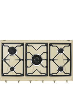 PIANI COTTURA A GAS: vendita online Smeg SRV896POGH piano cottura Crema Da incasso Gas 5 Fornello(i) in offerta