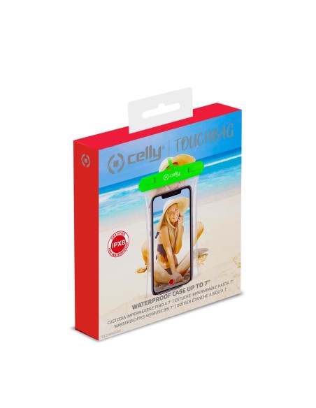 COVER E CUSTODIE SMARTPHONE: vendita online Celly Touchbag Verde, Trasparente in offerta