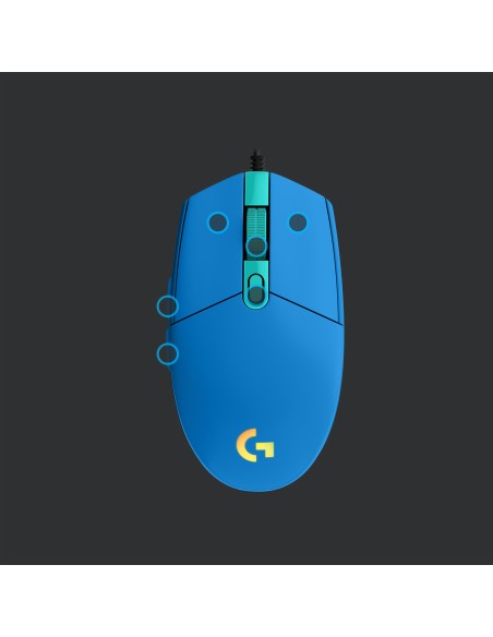 ACCESSORI GIOCHI PC: vendita online Logitech G G203 Lightsync mouse USB tipo A 8000 DPI in offerta