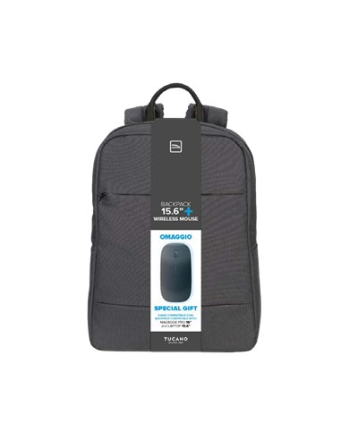 BORSE E ZAINI: vendita online Tucano Backpack + Mouse borsa per notebook 39,6 cm (15.6") Zaino Grigio in offerta