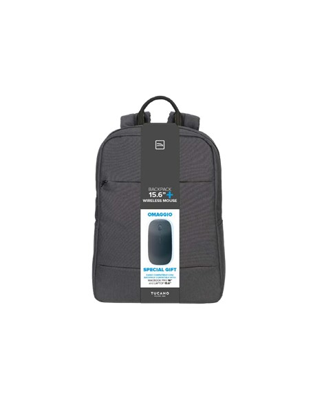 BORSE E ZAINI: vendita online Tucano Backpack + Mouse borsa per notebook 39,6 cm (15.6") Zaino Grigio in offerta