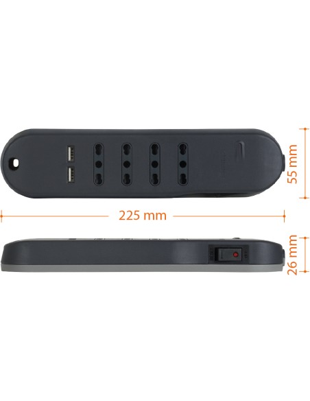 MATERIALE ELETTRICO: vendita online bticino Slim prolunghe e multiple 1,5 m 4 presa(e) AC Interno Grigio in offerta