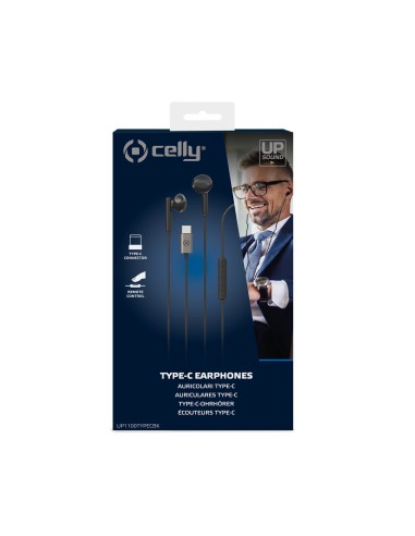 AURICOLARI E VIVAVOCE: vendita online Celly UP1100TYPEC Cuffie Cablato In-ear Musica e Chiamate USB tipo-C Nero in offerta