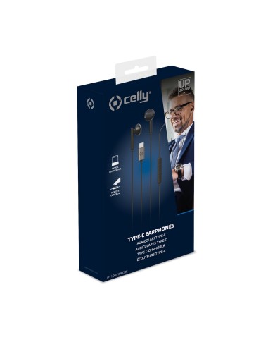AURICOLARI E VIVAVOCE: vendita online Celly UP1100TYPEC Cuffie Cablato In-ear Musica e Chiamate USB tipo-C Nero in offerta