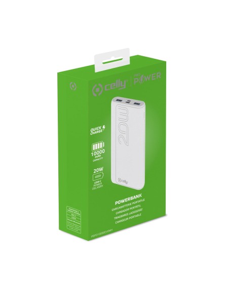 POWERBANK: vendita online Celly PBPD10000EVOWH batteria portatile 10000 mAh Bianco in offerta