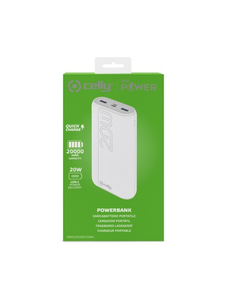 POWERBANK: vendita online Celly PBPD20000EVOWH batteria portatile 20000 mAh Bianco in offerta