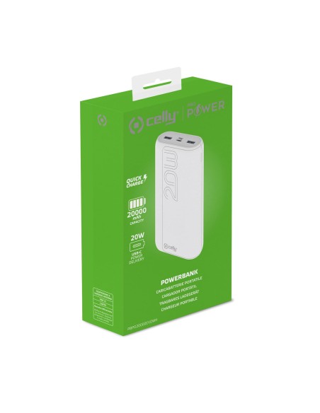 POWERBANK: vendita online Celly PBPD20000EVOWH batteria portatile 20000 mAh Bianco in offerta