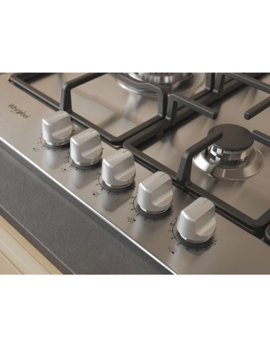 PIANI COTTURA A GAS: vendita online Whirlpool TGML 761 IX R Stainless steel Da incasso 73 cm Gas 5 Fornello(i) in offerta