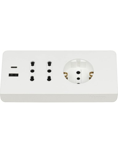 MATERIALE ELETTRICO: vendita online bticino S3711DBU prolunghe e multiple 2 m 3 presa(e) AC Interno Bianco in offerta
