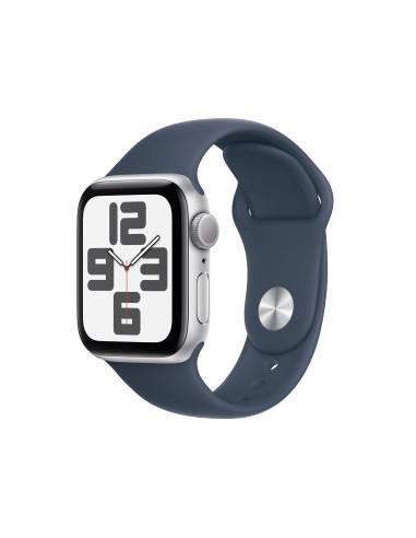 APPLE WATCH: vendita online Apple Watch SE GPS Cassa 40mm in Alluminio Argento con Cinturino Sport Blu Tempesta - M/L in offerta