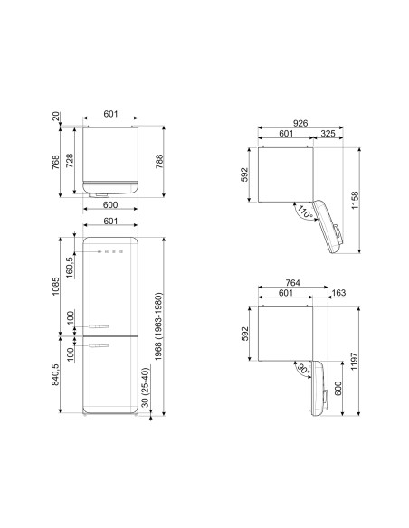 Smeg FAB32RCR5 frigorifero con congelatore Libera installazione 331 L D Beige