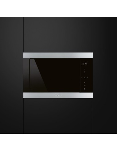 Smeg FMI325X forno a microonde Da incasso Microonde con grill 25 L 900 W Nero, Stainless steel