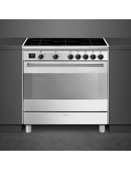 Smeg Concert BG91IX2 cucina Cucina freestanding Elettrico Piano cottura a induzione Stainless steel A