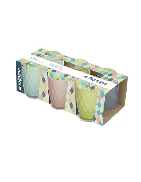 Tognana Porcellane N3585F4M227 bicchiere per acqua Multicolore 6 pz 320 ml