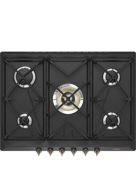 Smeg Coloniale SRV876AOGH piano cottura Antracite Da incasso 68.5 cm Gas 5 Fornello(i)