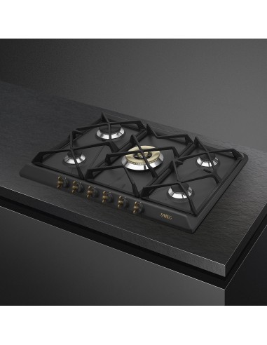Smeg Coloniale SRV876AOGH piano cottura Antracite Da incasso 68.5 cm Gas 5 Fornello(i)