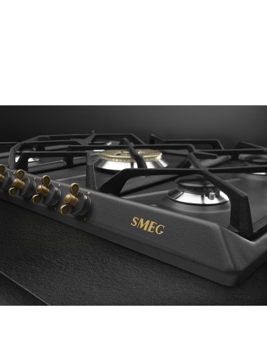 Smeg Coloniale SRV876AOGH piano cottura Antracite Da incasso 68.5 cm Gas 5 Fornello(i)