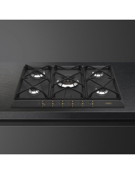 Smeg Coloniale SRV876AOGH piano cottura Antracite Da incasso 68.5 cm Gas 5 Fornello(i)