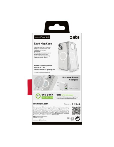 SBS TELIGMAGIP1461T IPHONE 14/13 COVER LIGHT MAG TRASPARENTE