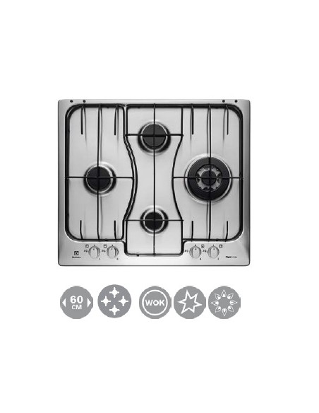 ELECTROLUX RGG6243LOX PIANO C.60CM INOX TRIPLA CORONA