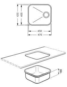 SMEG UM45 VASCA SOTTOTOP INX 45X40 2