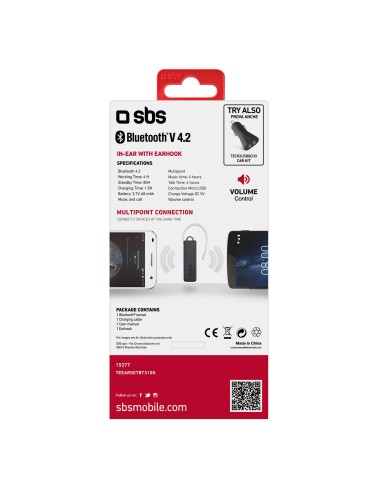 SBS TEEARSETBT310K BT310 AURICOLARE BLUETOOTH 4.1