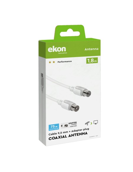 EKON 18170 CAVO ANTENNA M/F+ADAT. 1,8M BIANCO
