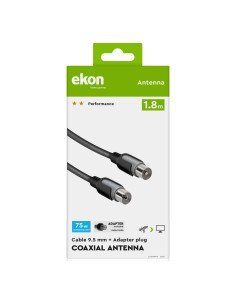 EKON 24331 CAVO ANTENNA M/F+ADAT. 1,8M NERO 2