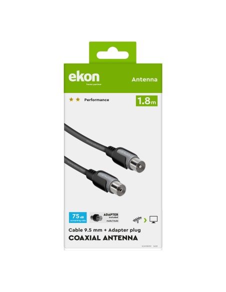 EKON 24331 CAVO ANTENNA M/F+ADAT. 1,8M NERO