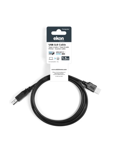 EKON 17104 CAVO USB 2.0 A/B M/M 1,5M