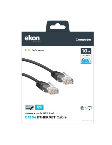 EKON 25475 CAVO RETE UTP 5E 10M GRIGIO