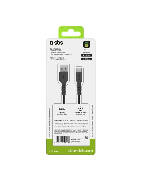 SBS TECABLEMICROSK CAVO DATI USB 2.0 A MICRO USB