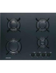 GLEMGAS GV64BK PIANO COTTURA VETRO 60CM NERO