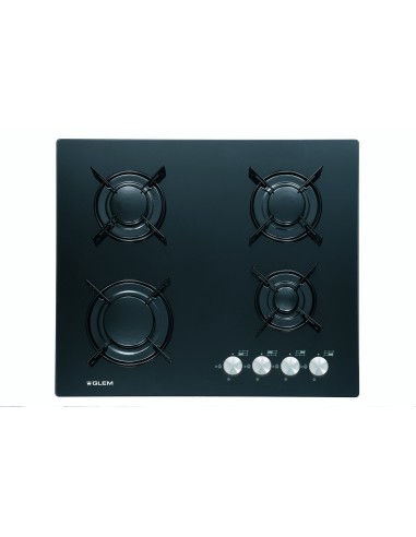 GLEMGAS GV64BK PIANO COTTURA VETRO 60CM NERO