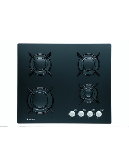 GLEMGAS GV64BK PIANO COTTURA VETRO 60CM NERO