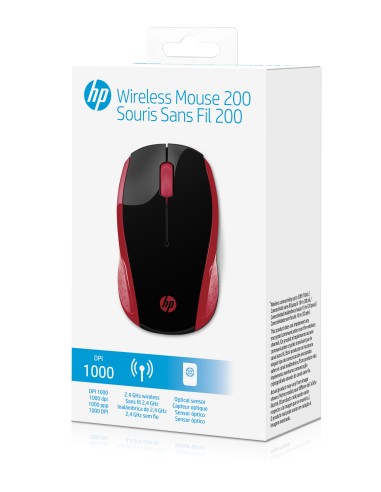 HP 200 MOUSE WIRELESS ROSSO